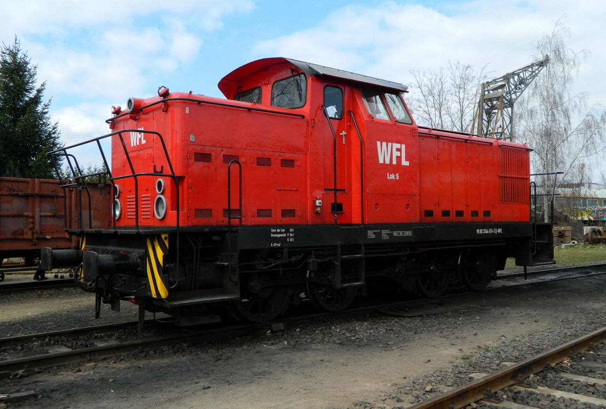 15. Leipziger Eisenbahntage: Gastlok WFL Lok 5 (Wedler&Franz Lokomotivdienstleistungen). Die DR-V60, ex 346 674 am 28.03.2015 im Eisenbahnmuseum in Leipzig-Plagwitz.