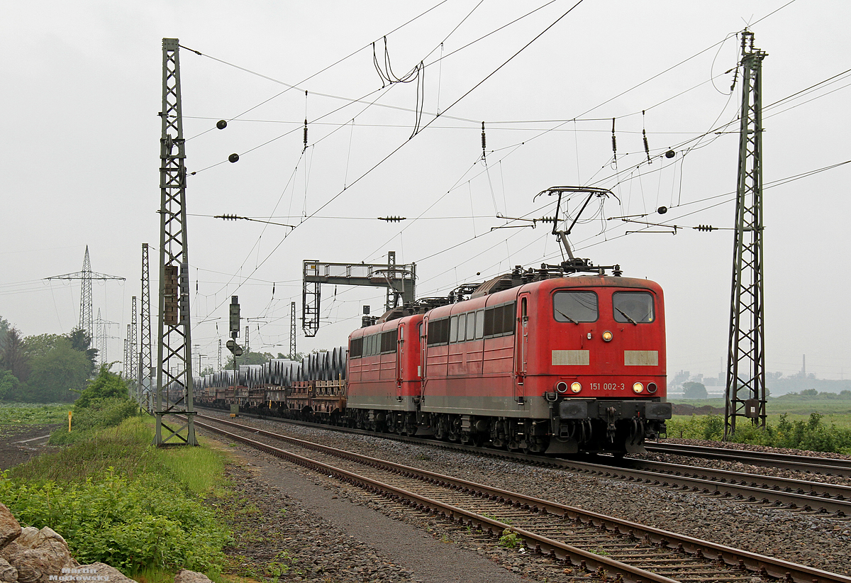 151 002 & 151 141 bei Brühl am 11.05.2019