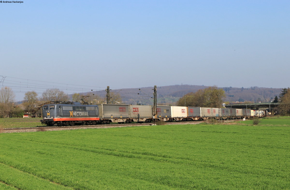 151 003-1 / 162 008 mit dem DGS 43761 (Krefeld Linn-Mortara) bei Kollmarsreute 19.3.20