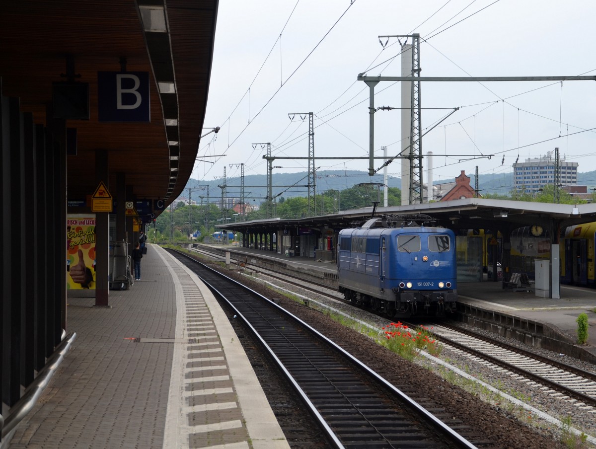 151 007 als Tfzf(D) 91934 Hamburg Langenfelde Bbf - Bamberg (Sdl.) am 25.05.2015 in Göttingen
