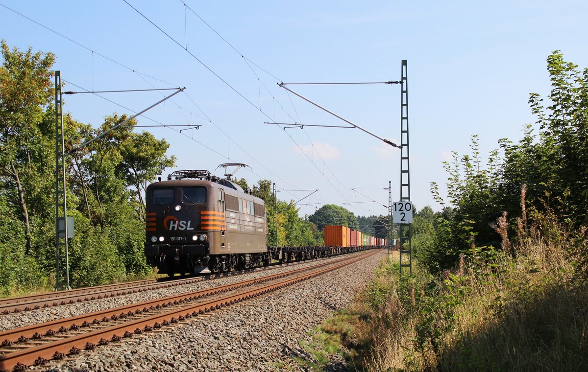 151 017-1 HSL mit DGS 52651 am 07.09.16 an der Schöpsdrehe bei Plauen/V.