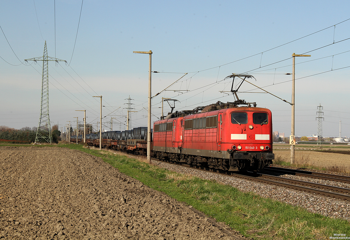 151 040 & 151 043 bei Hürth am 21.03.2019