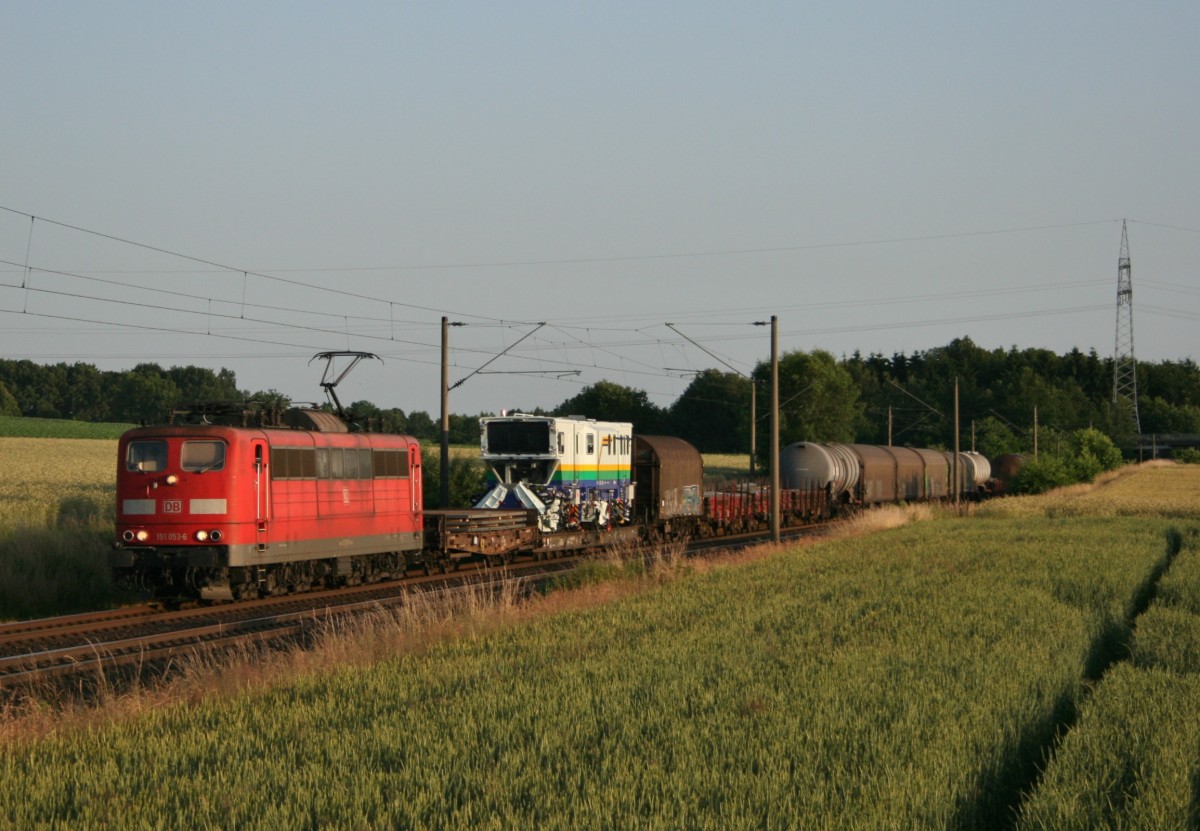 151 053 mit EZ 51203 (Gremberg–Maschen Rbf) am 09.07.2013 zwischen Jesteburg und Maschen Rbf