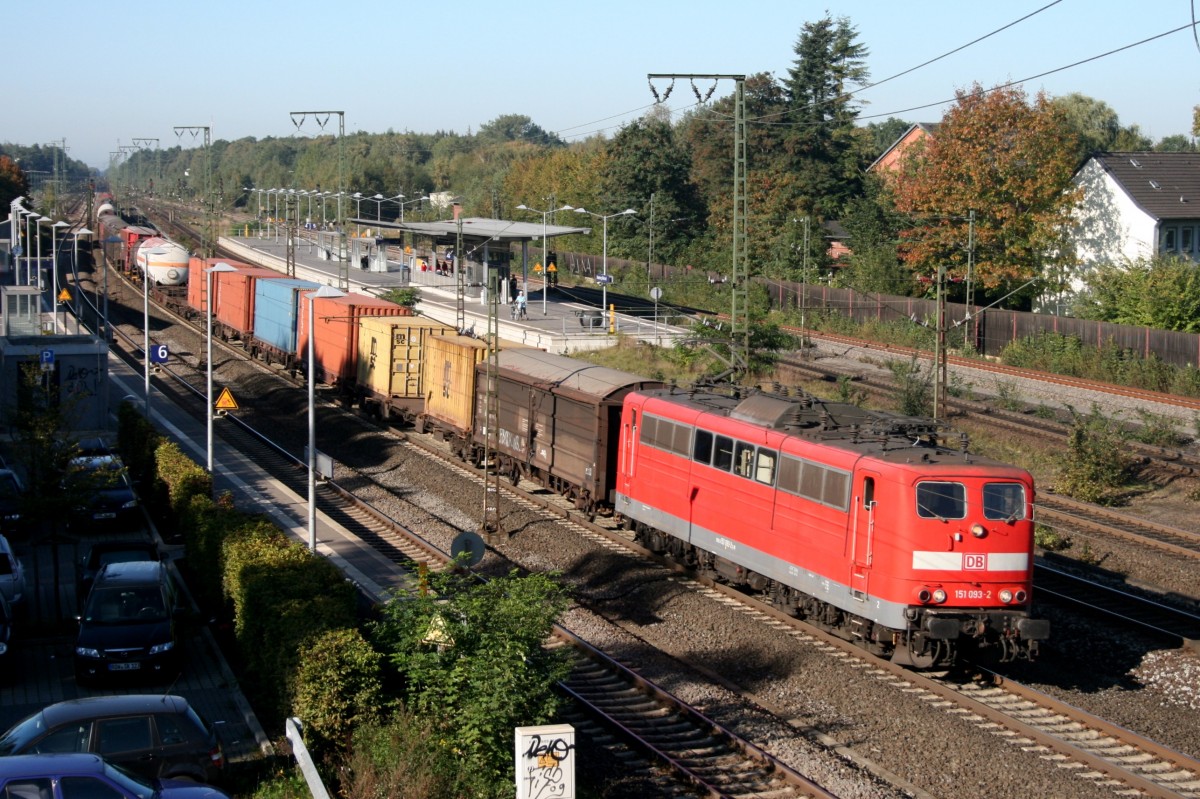 151 093 mit FIR 51284 (Seelze Rbf–Maschen Rbf) am 30.09.2011 in Rotenburg (Wmme)