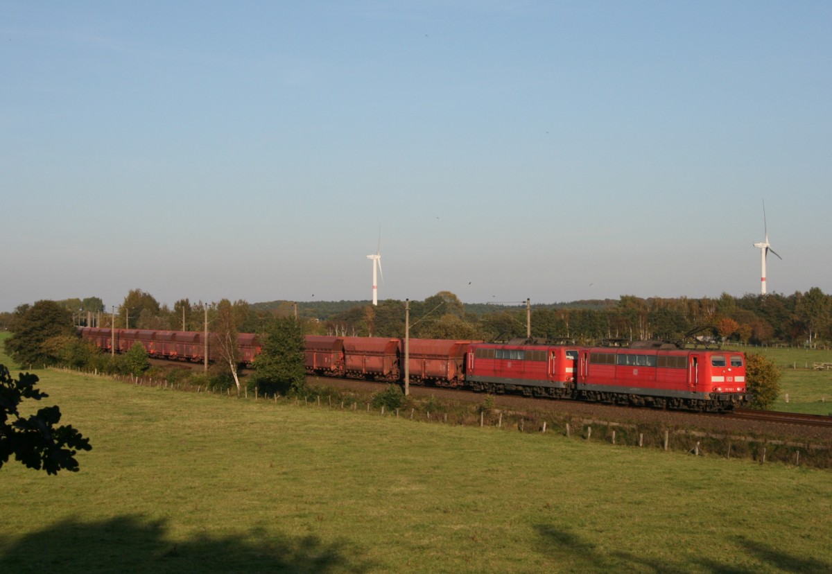 151 102 mit CS 60207 (Hamburg-Waltershof–Beddingen VPS) am 22.10.2011 zwischen Maschen Rbf und Jesteburg