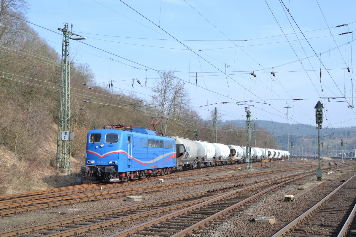 151 170 (EGP) mit DGS 95231 Berlin Greifswalder Straße - Lippstadt Gbf am 7.3.2014 in Altenbeken.