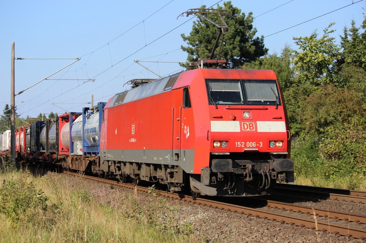 152 006-3 mit KLV-Zug aus Kiel am 07.09.2016 in Neumünster.