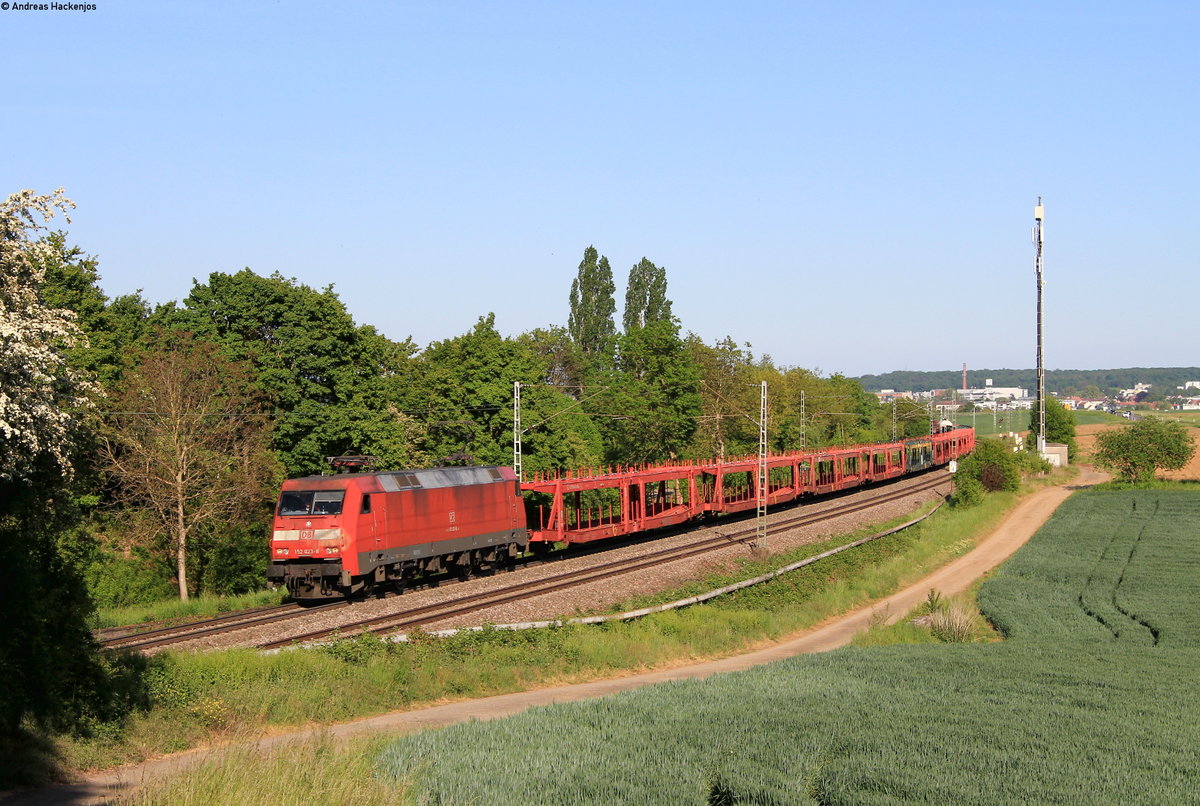 152 023-8 mit dem EZ 51777 (München Nord Rbf-Mannheim Rbf) bei Ellental 7.5.20