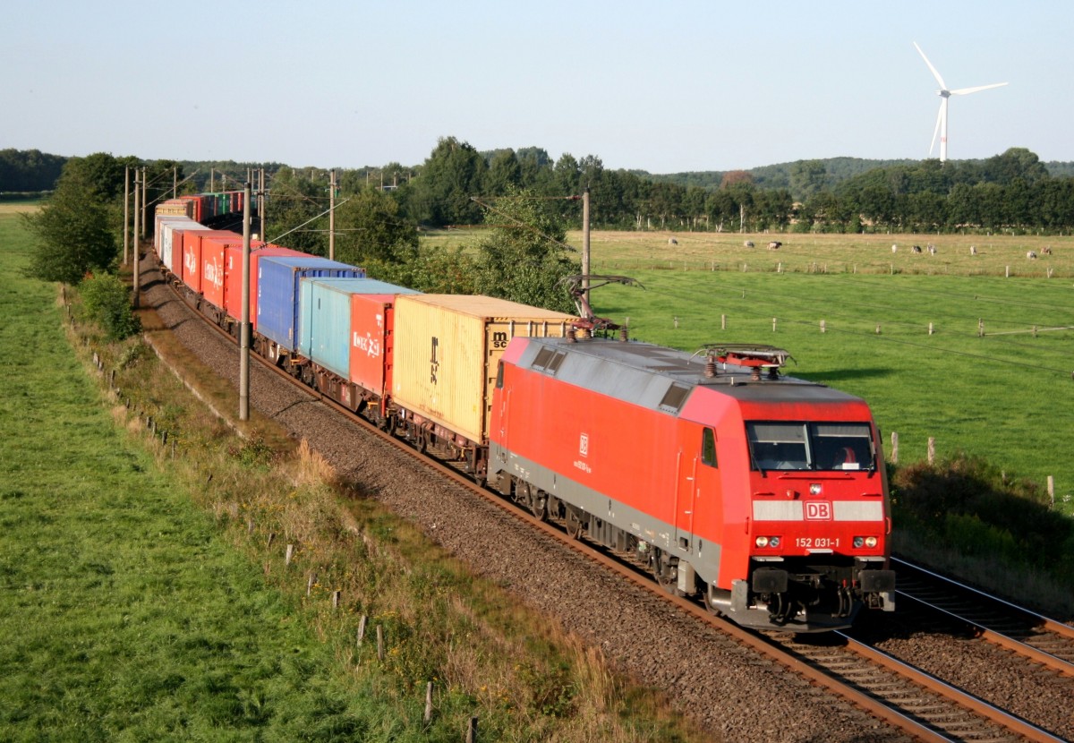 152 031 mit KT 50107 (Maschen Rbf–Beimerstetten) am 14.08.2012 zwischen Maschen Rbf und Jesteburg