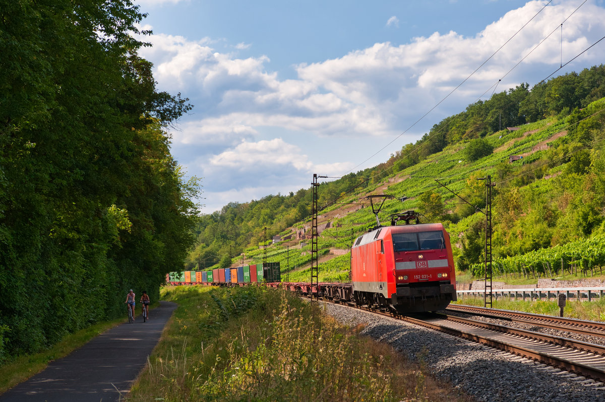 152 031 mit KT 50321 (Alte Süderelbe - Regensburg Ost) bei Gambach, 01.08.2019