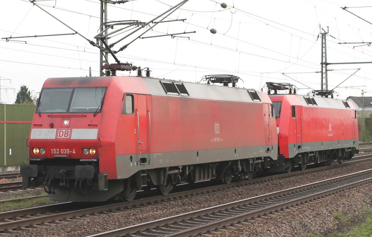 152 039-4 und 152 016-2 als LZ am 16.04.2015 in Riedstadt-Goddelau