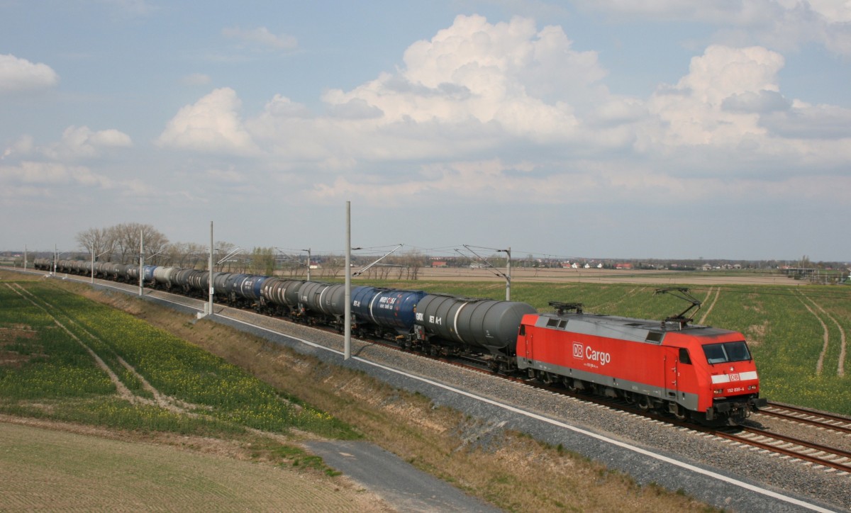 152 039 mit GC 98495 (Osnabrck Rbf–Schna Grenze) am 20.04.2012 zwischen Leckwitz und Kottewitz