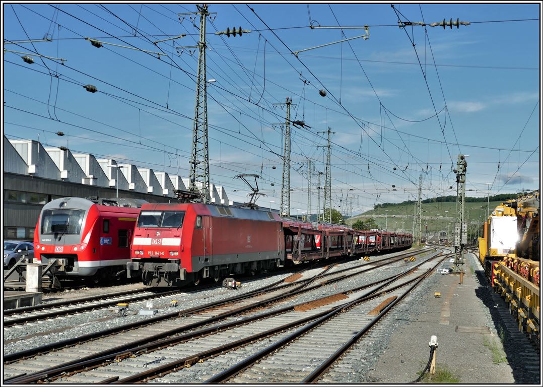 152 041-1 zieht einen Güterzug durch Würzburg. (27.05.2019)