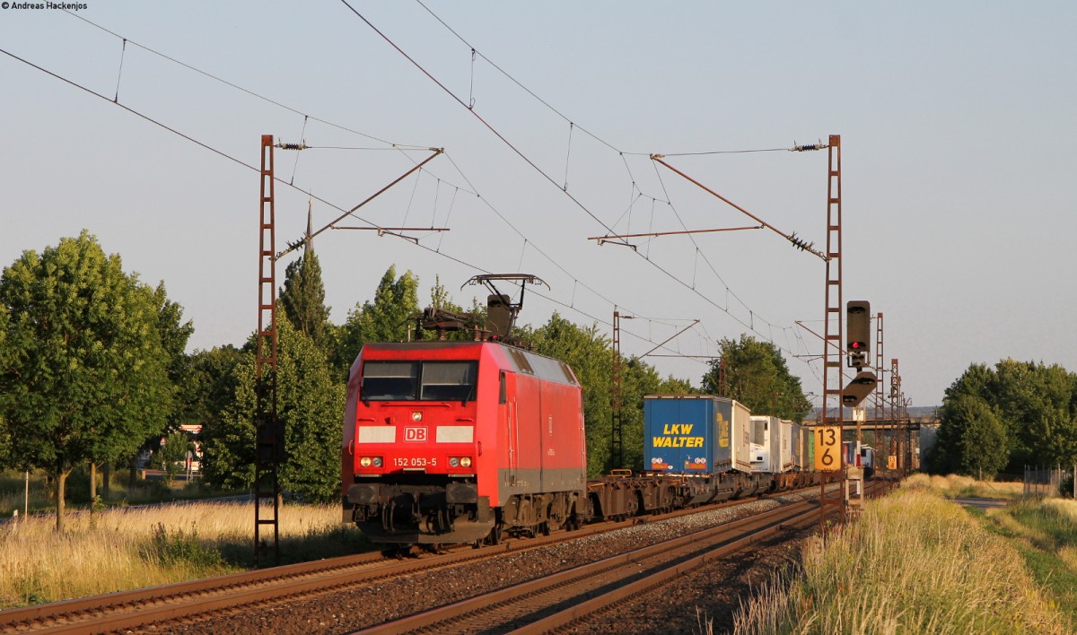 152 053-5 mit einem KV Zug bei Thüngersheim 18.6.14