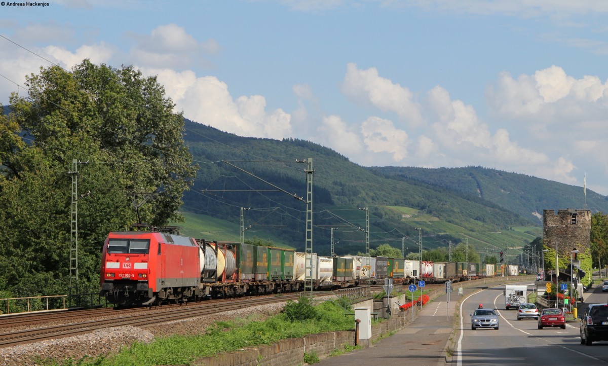 152 053-5 mit einem KV Zug bei Rheindiebach 7.8.14
