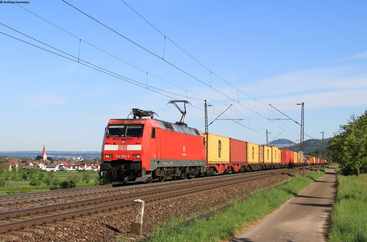 152 056-8 mit dem KT 50247 (Maschen Rbf-Beimerstetten) bei Kuchen 6.5.20