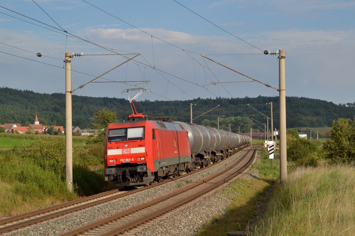 152 062 mit GC 61021 Burghausen Wackerwerk - Duisburg Ruhrort Hafen am 18.09.2014 bei Oberdachstetten