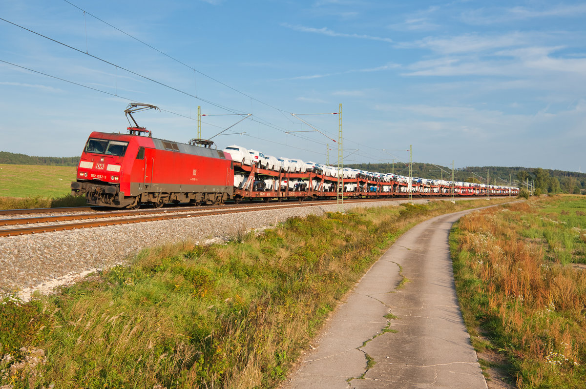 152 092 mit GA 60064 (Ingolstadt Nord - Braunschweig Rbf) bei Mitteldachstetten, 17.09.2019
