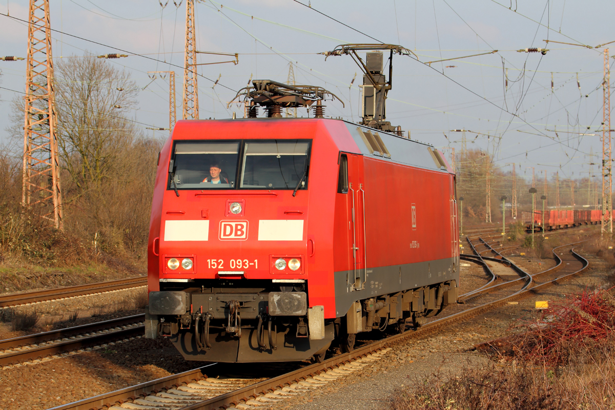 152 093-1 beim Kopf machen in Recklinghausen-Ost 16.3.2016