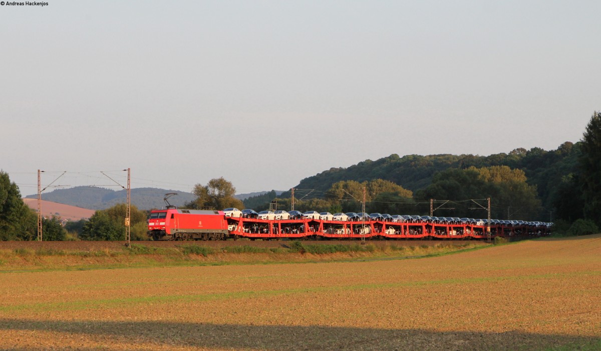 152 103-8 mit einem Autozug bei Wispenstein 3.9.14