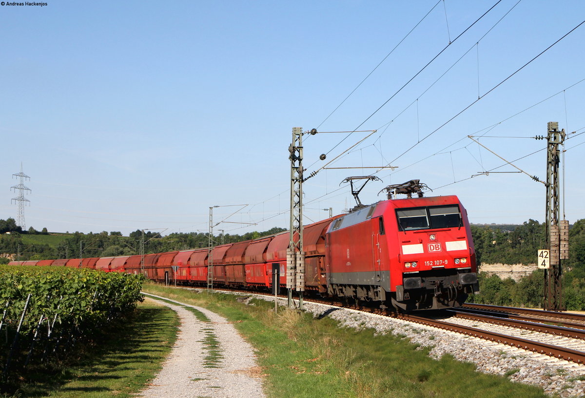 152 107-9 mit einem Kalkzug bei Lauffen 16.8.16