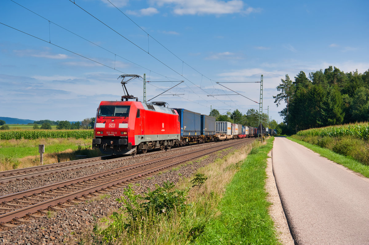 152 112 mit KTE 50226 (Verona Q.E. - Hamburg Billwerder Ubf) bei Triesdorf, 23.08.2019