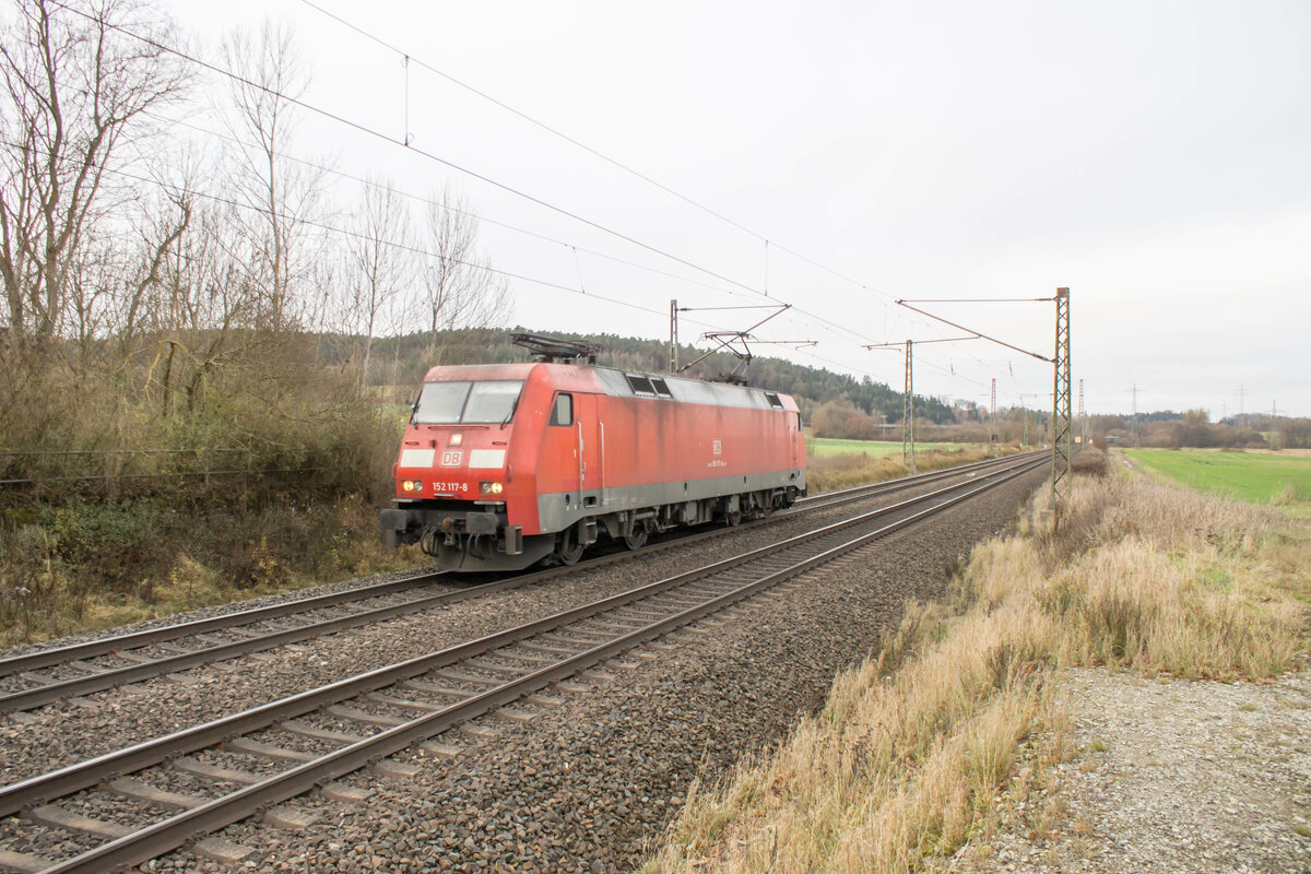 152 117-8 fuhr am 23.11.2021 als Lz bei Kerzell