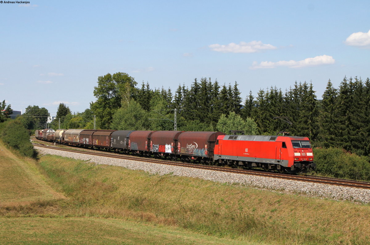 152 118-6 mit dem EZ 43197 (Hall in Tirol-Schaffhausen GB) bei Rottweil 20.8.18