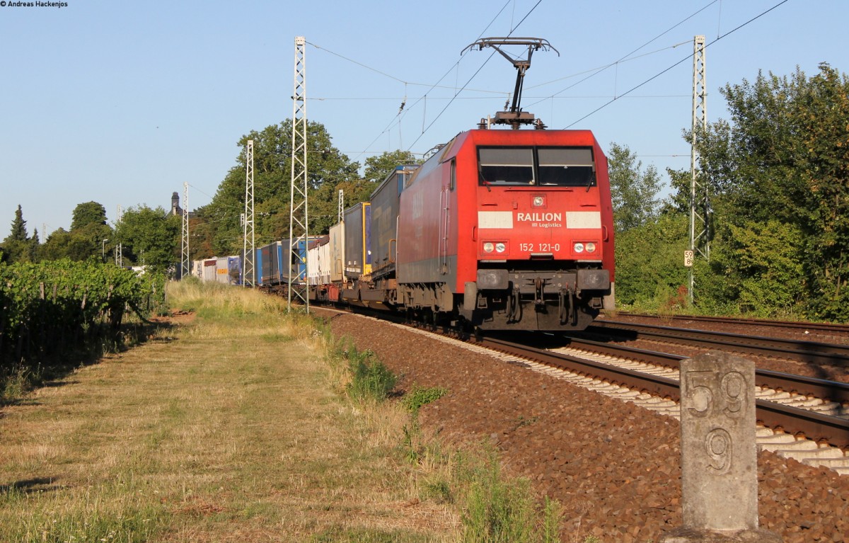 152 121-0 mit einem KV Zug bei Geisenheim 1.8.13