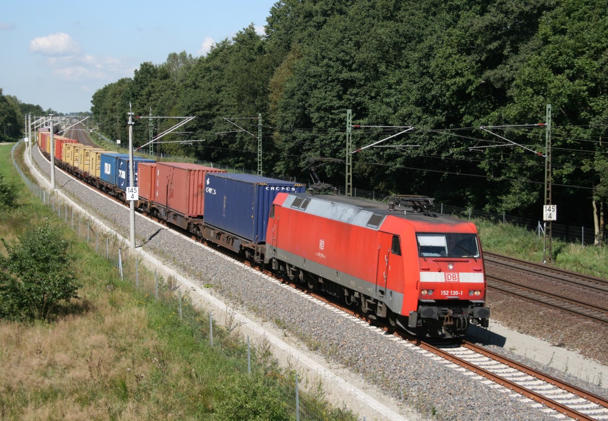 152 130 mit KT 50491 (Maschen Rbf–Regensburg Ost) am 27.08.2014 zwischen Winsen (Luhe) und Radbruch