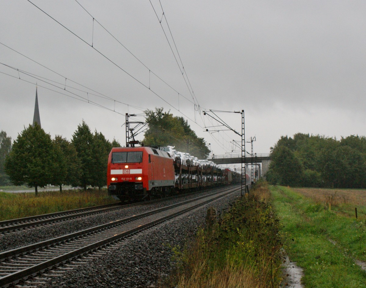 152 131-9 mit einen Autozug (Audi)komment von Wrzburg am 18.09.13.