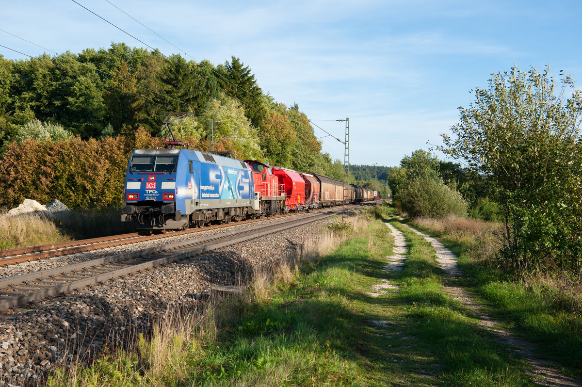 152 134 mit der Plattlinger Übergabe bei Postbauer-Heng Richtung Nürnberg Rbf, 11.09.2018