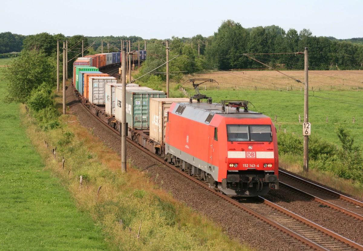 152 143 mit KT 50239 (Maschen Rbf–Beimerstetten) am 17.06.2014 zwischen Maschen Rbf und Jesteburg