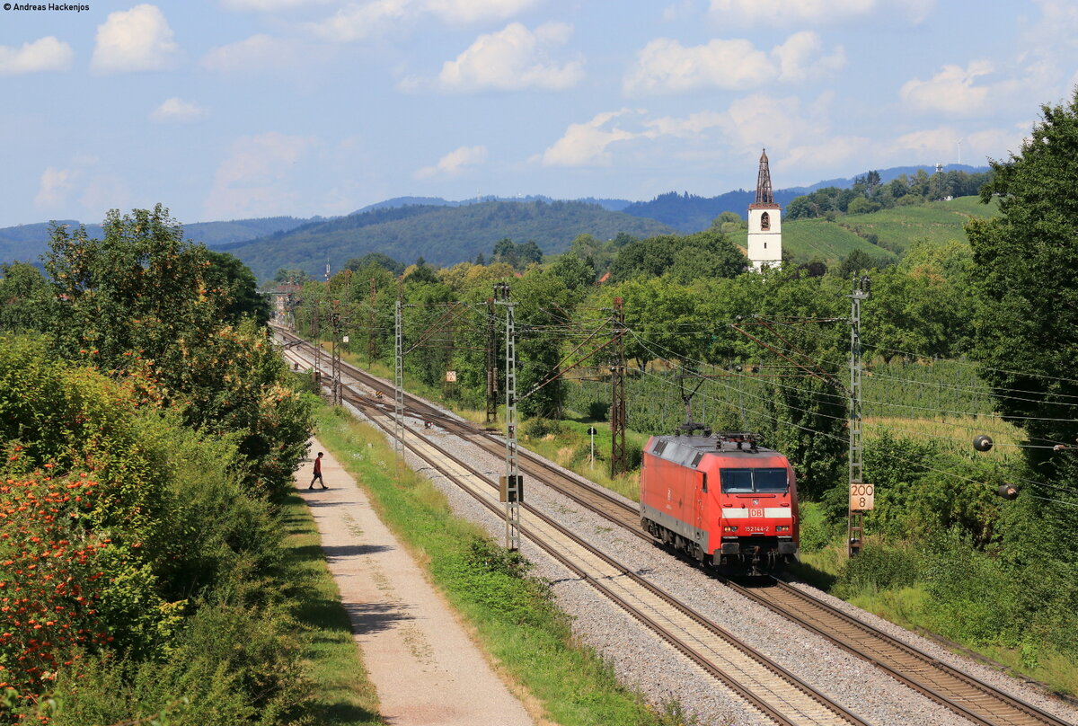 152 144-2 als T 65095(Offenburg Gbf-Freiburg Gbf) bei Denzlingen 21.7.22