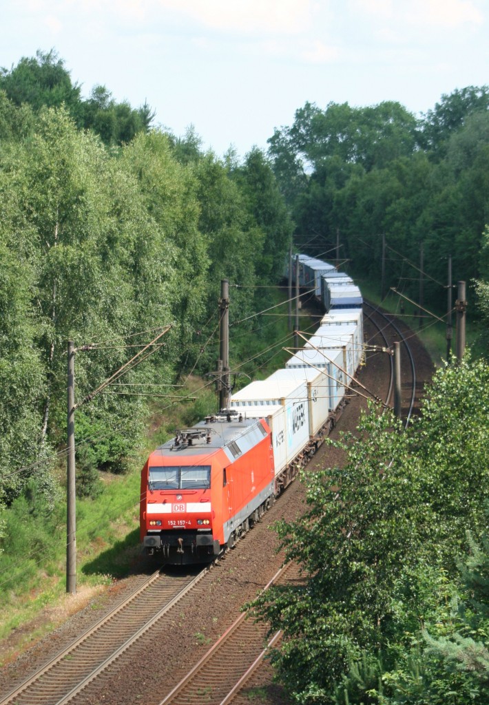 152 157 mit KM 50472 (Maschen Rbf–Bremerhaven) am 17.06.2014 zwischen Maschen Rbf und Jesteburg