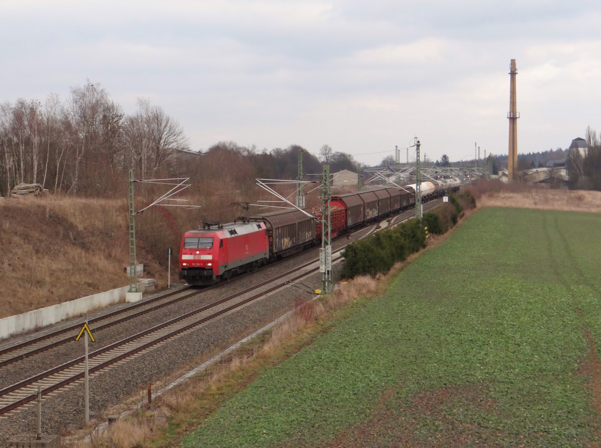 152 190-5 zu sehen am 18.02.16 mit einem Frankenwaldumleiter in Mehltheuer.