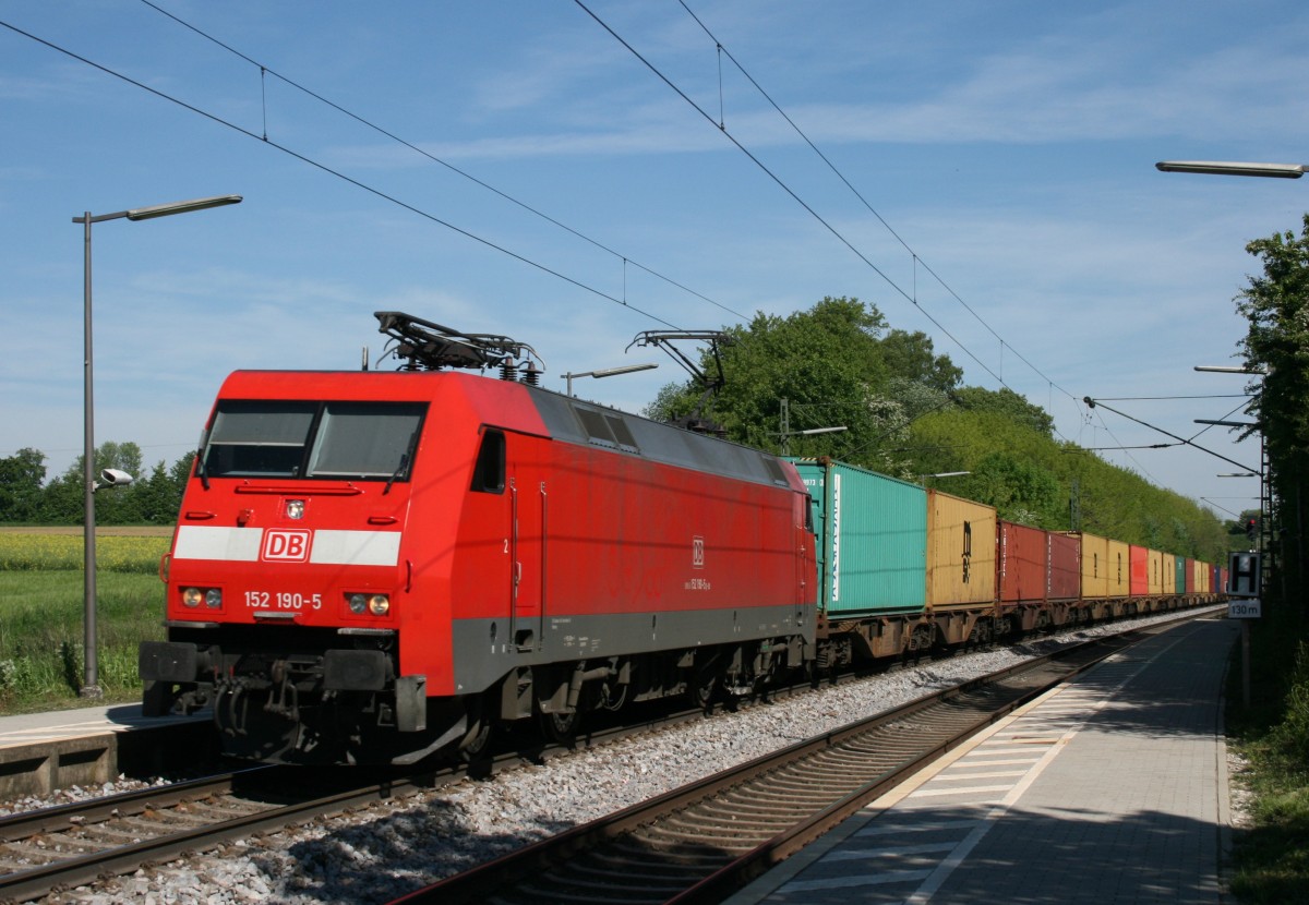 152 190 mit KT 50201 (Bremerhaven–Regensburg Ost) am 21.05.2014 in Batzhausen