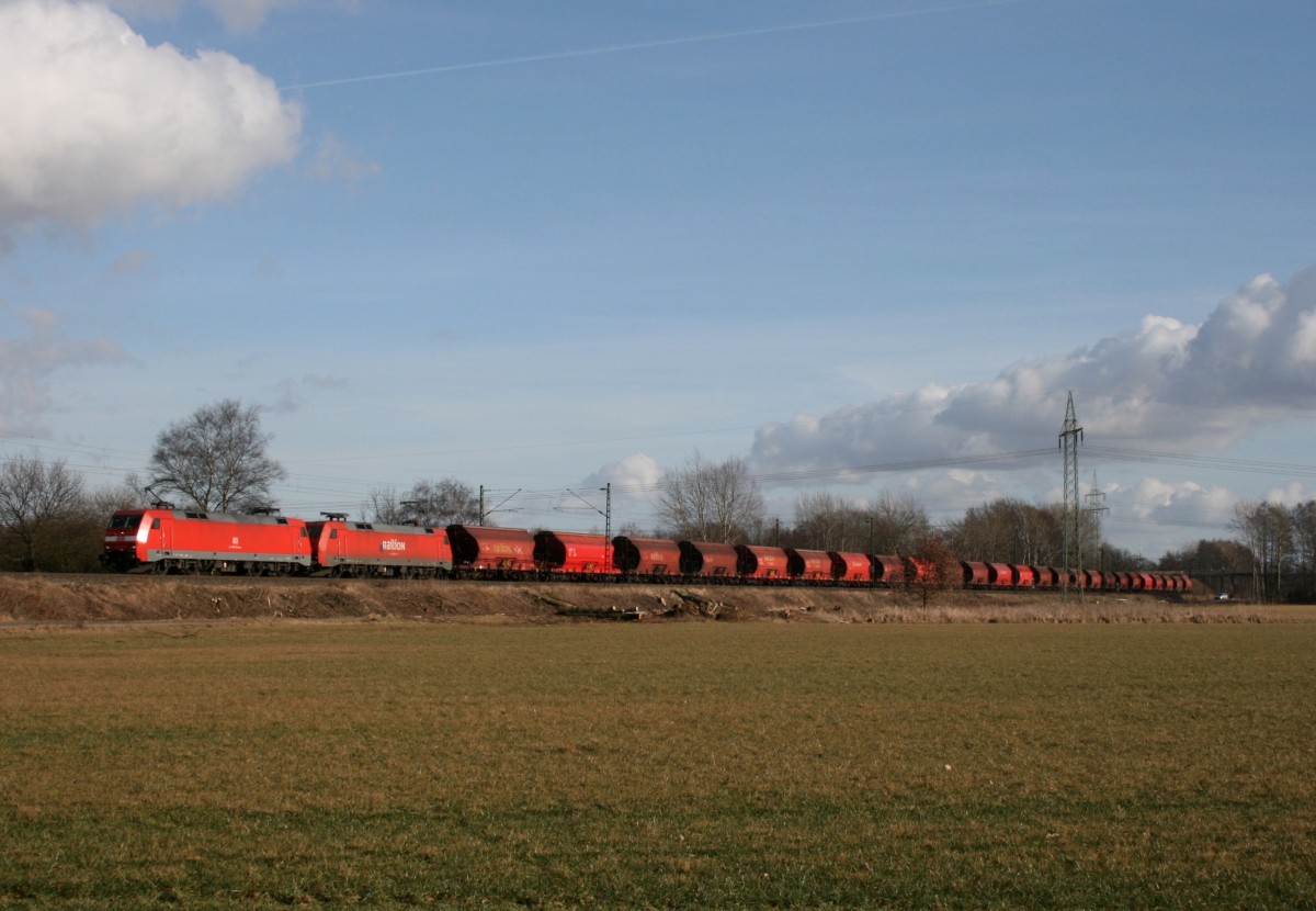 152 xxx mit GC 60842 (Zielitz–Hamburg Hohe Schaar) am 20.02.2012 zwischen Winsen (Luhe) und Ashausen