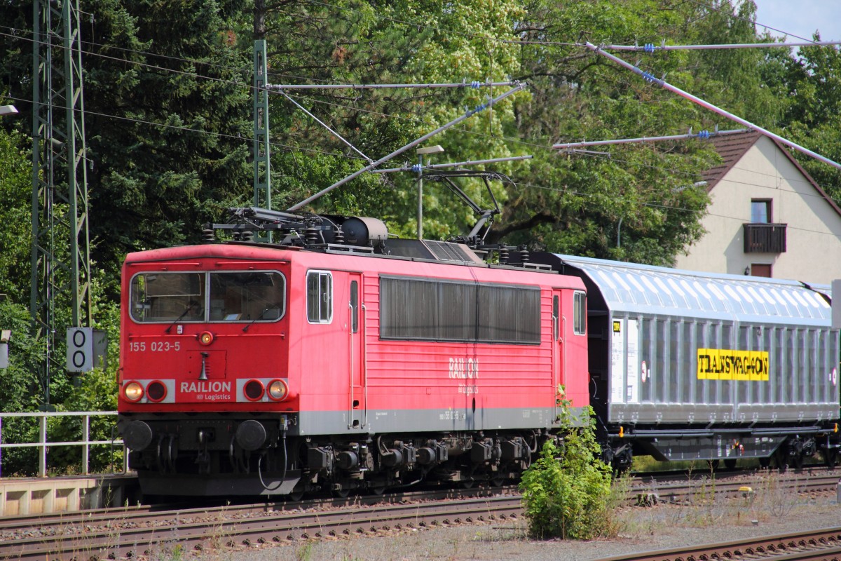 155 023-5 DB Schenker in Hochstadt/ Marktzeuln am 21.08.2014.