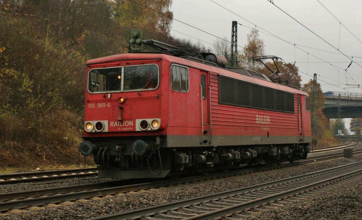 155 065-6 solo unterwegs Richtung Fulda am 14.11.13 bei Götzenhof.