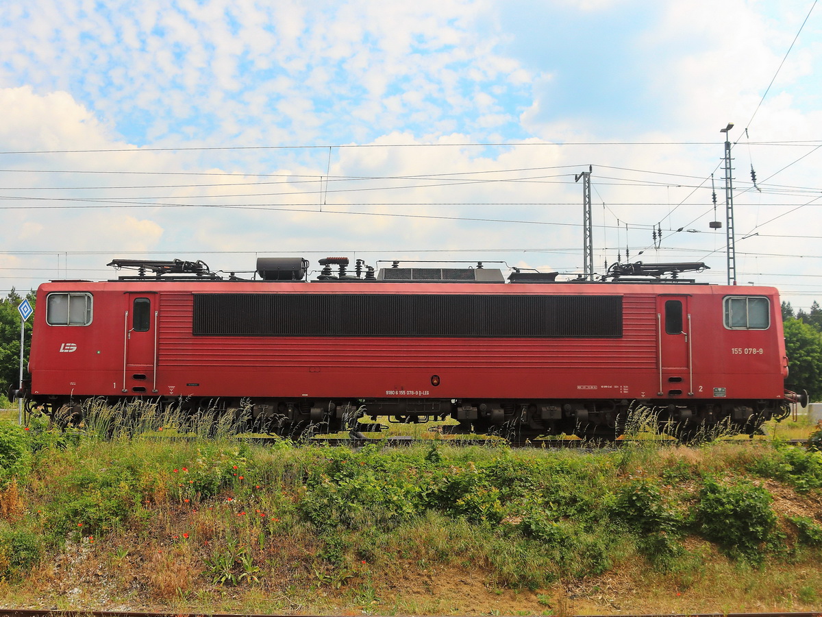 155 078-9 (NVR-Nummer: 91 80 6155 078-9 D-LEG) am 12. September 2021 abgestellt im Bereich des Bahnhof Berlin Grünau.