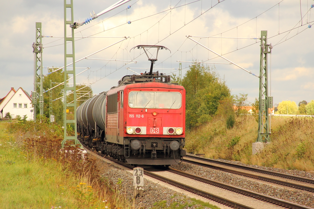 155 112-6 DB Schenker bei Bad Staffelstein am 19.09.2012.
