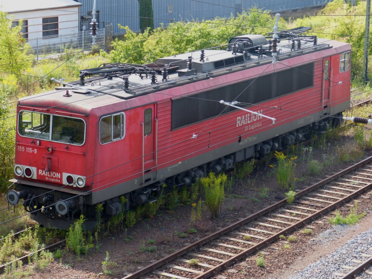 155 115-9 abgestellt im Bahnhof Nordhausen 17.08.2013