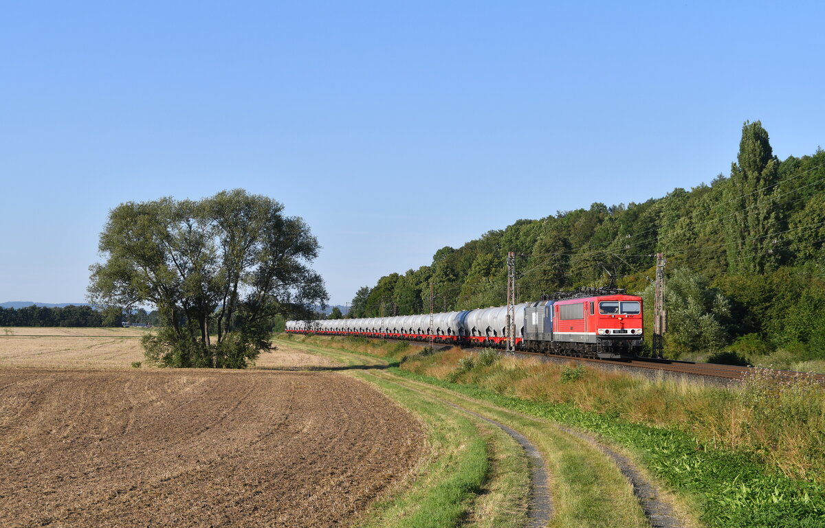 155 119 + 143 124 mit einem Haldenwasserzug am 05.08.2020 bei Sudheim