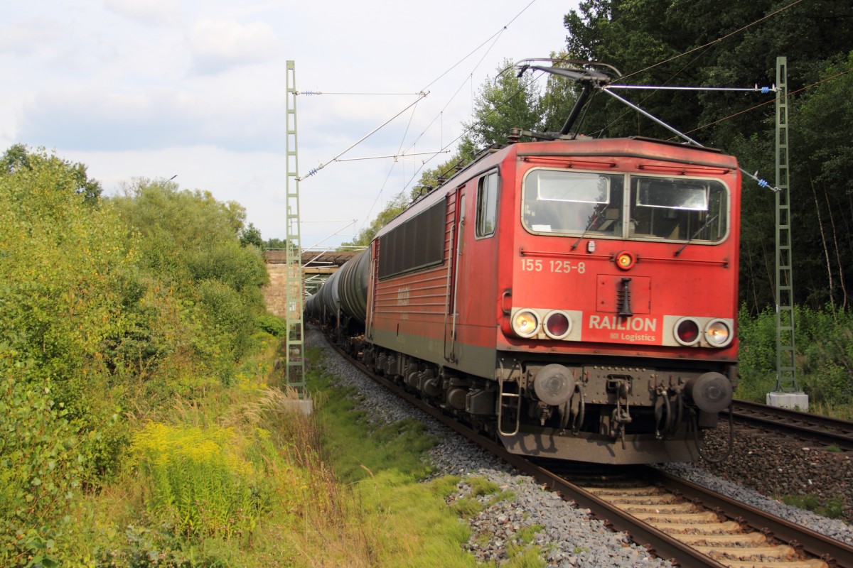 155 125-8 DB Schenker Rail in Michelau am 21.08.2013.