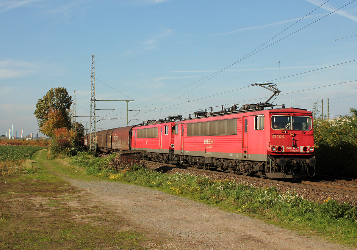 155 133-2 mit 155 091-2 bei Porz Wahn am 22.20.2013