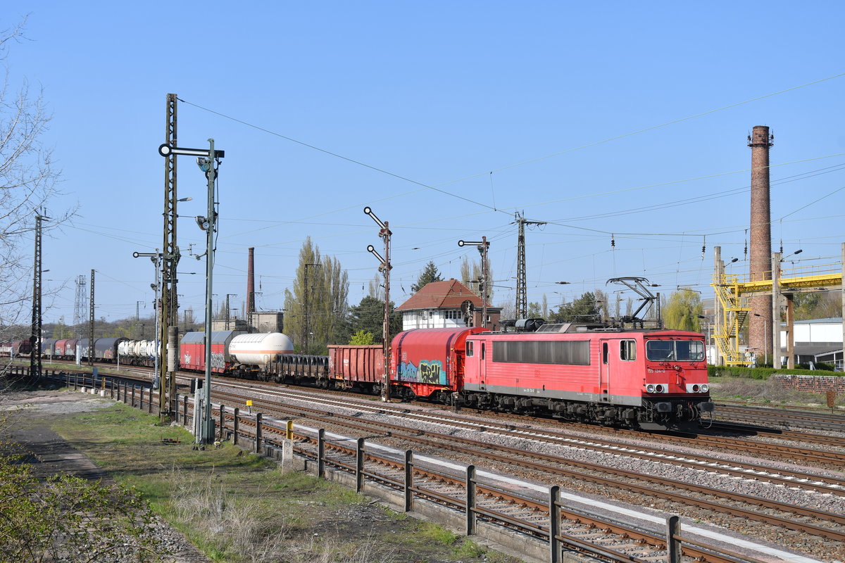 155 134-0 mit EZ 51131 Seelze Mitte - Halle(Saale) Gbf am 16.04.2019 in Köthen
