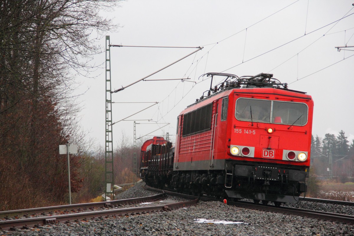 155 141-5 DB Schenker bei Redwitz am 08.01.2015.