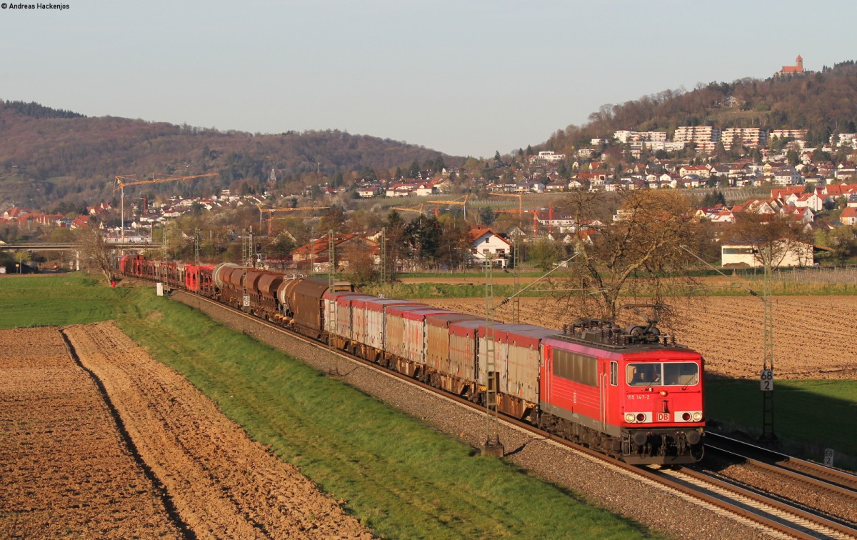 155 147-2 mit einem Mischer bei Heddesheim 20.3.14