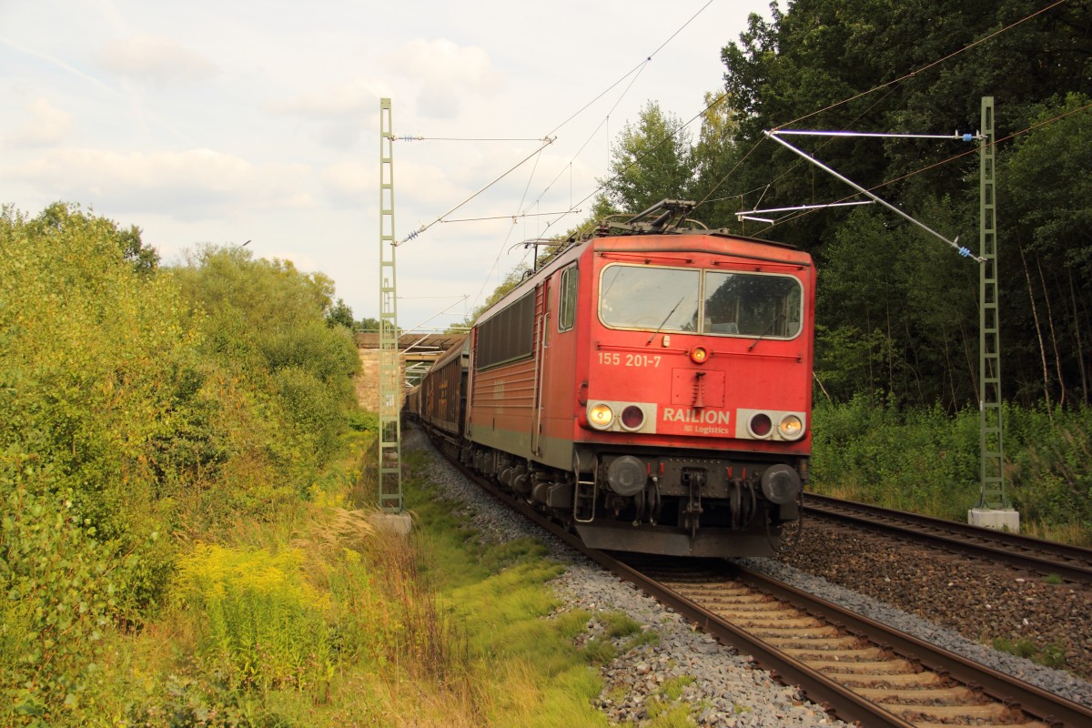 155 201-7 DB Schenker Rail in Michelau am 21.08.2013.